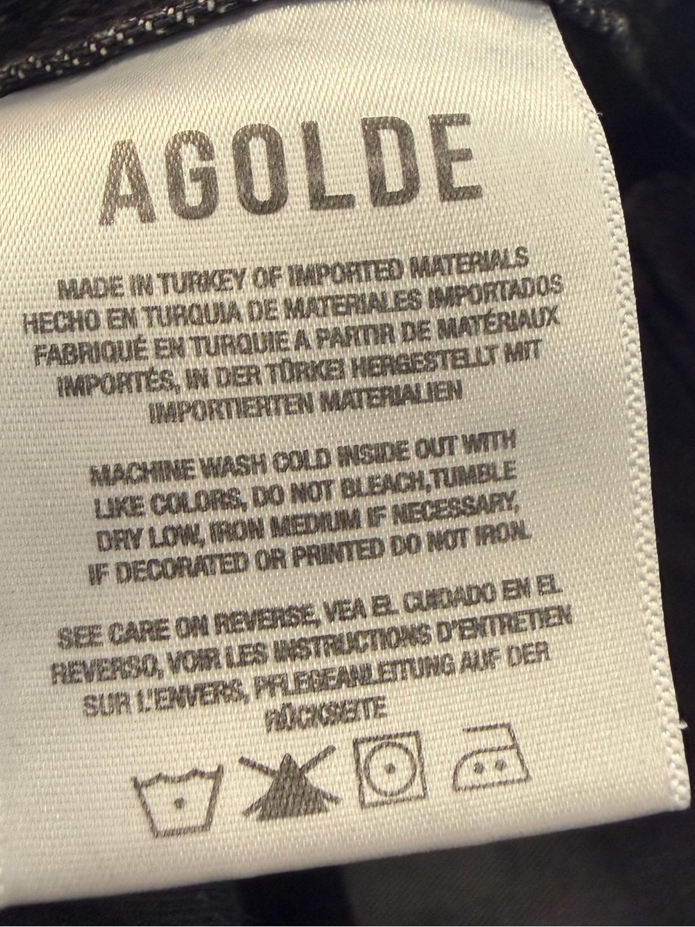 AGOLDE Low Slung Baggy Jeans Black Wash Size 28 Style A9079B-1346 - Picture 9 of 12